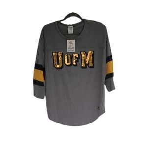 Crop sleeve PINK university of Michigan shirt